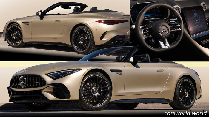 Check out images of America's Mercedes-AMG SL63 Manufaktur Golden Coast | Carscoops